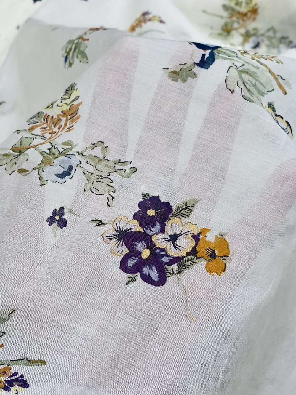 Ткань(Италия) Батист с шелком 77% хлопок 23% шелк ш-150см отрез -1,25м