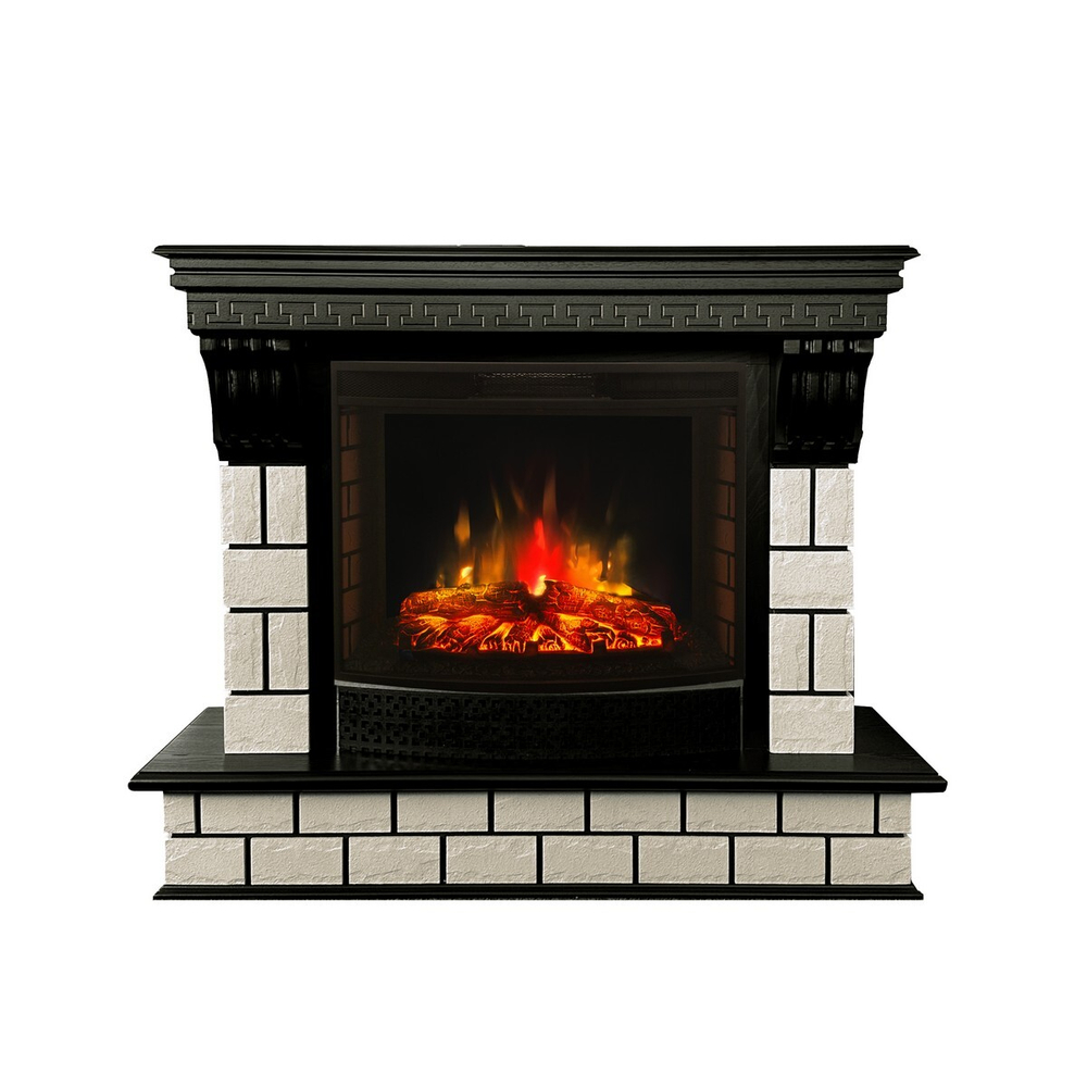 Электрокамин RealFlame Castle 25,5 AO античный дуб с очагом Evrika 25,5 LED