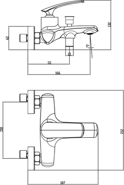 Смеситель для ванны с душем STWORKI Гётеборг S03100GG глянцевое золото