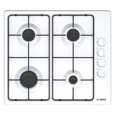 Встраиваемая варочная панель Bosch PBP6C2B82O газовая, 4 конфорки, эмаль, газконтроль, авто поджиг, белый