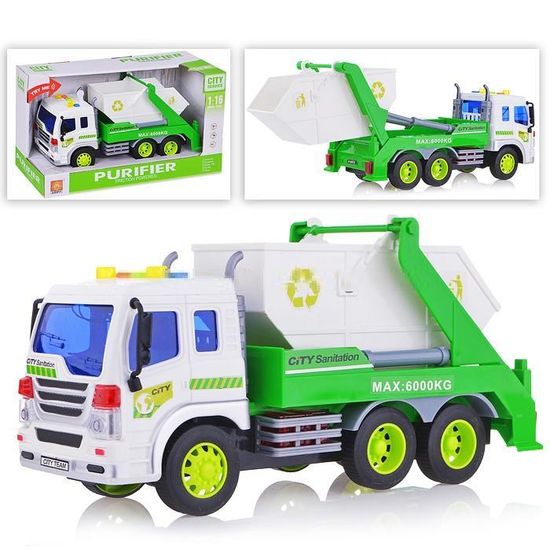 Грузовик Мусоровоз Builder 1:16 свет+звук