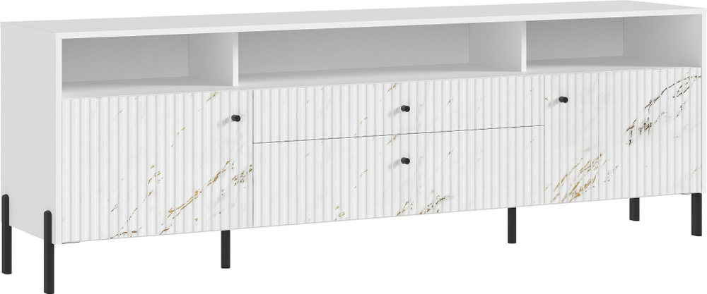 Тумба ТВ Оливия (металл), Белый, Мрамор золото
