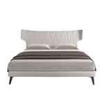 Кровать 7160/GC1801 из светло-серой ткани 180x200