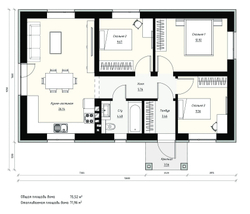 Проект Дома 75,52 кв. м К-75