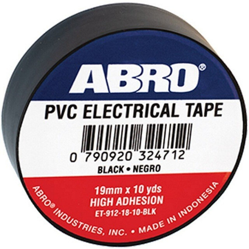 (ABRO) Изоляционная лента, цвет ЧЁРНЫЙ, 18 мм * 9,1 м