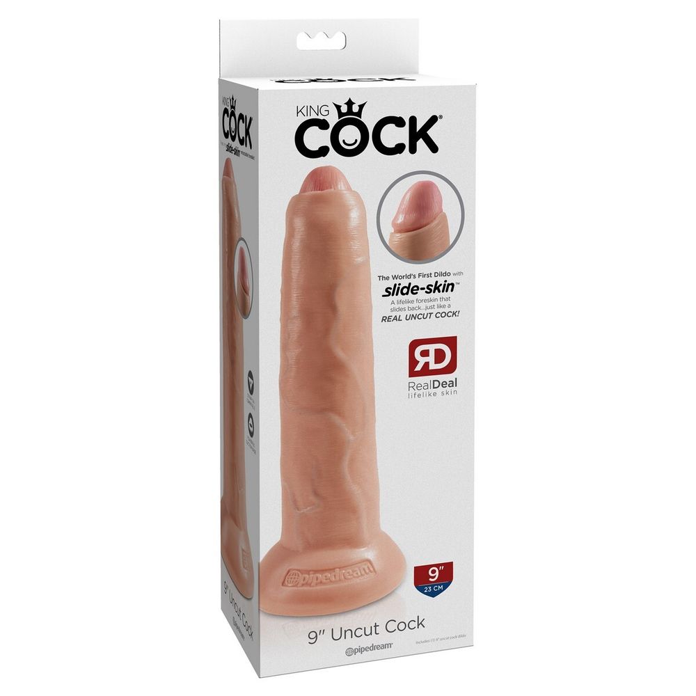 5562-21 PD / Фаллоимитатор на присоске необрезанный телесный King Cock 9 Uncut Cock