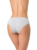 Хлопковые трусики-слипы с кружевной тесьмой по краю (Размер: S) (Цвет: красный)