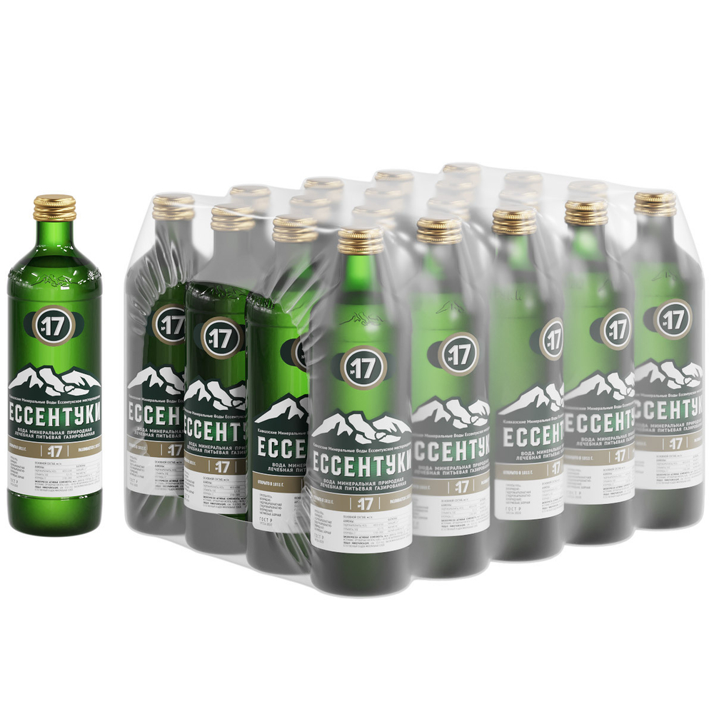Ессентуки №17 минеральная вода 0,45л стекло газированная