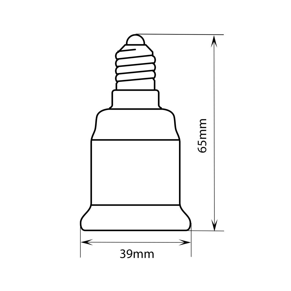LH14-27L Переходник с цоколя E14 на Е27. Материал корпуса PBT