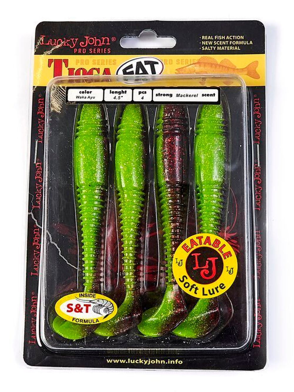 Виброхвост Lucky John TIOGA FAT 4.5in (114 мм), цвет T44 4 шт/уп