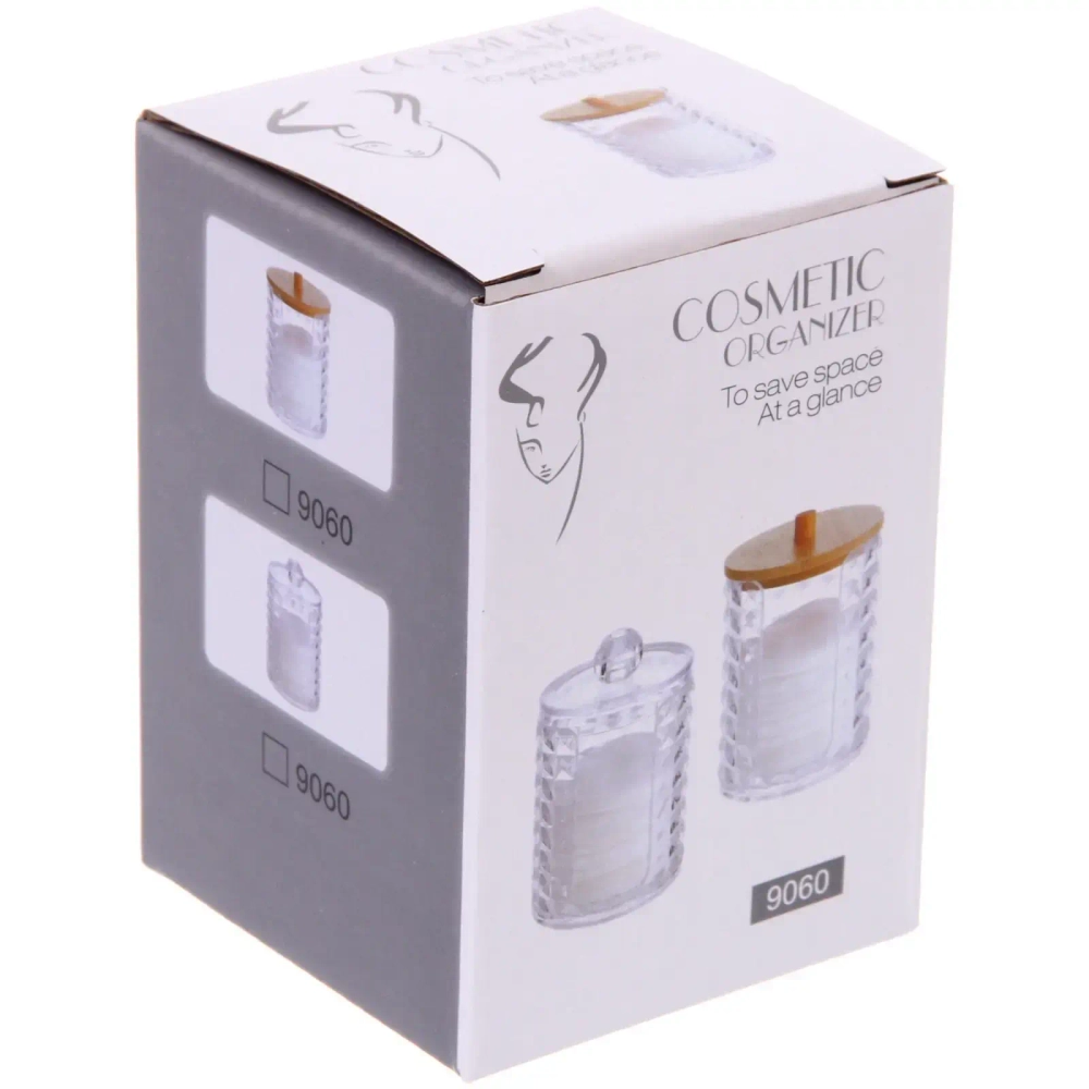 Диспенсер для ватных дисков и палочек «КАПЕЛЛА», прозрачный, 7*11см✦