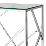 Консольный столик LA ALTA ELSA прозрачное стекло 120*40, каркас хром