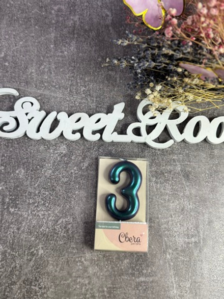 Свечи свеча Цифра 3 Фантом Хамелеон 4х6+2,5см 1шт с держат