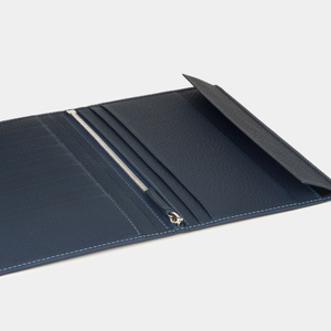 Кожаный кошелек мужской, теленок синего цвета