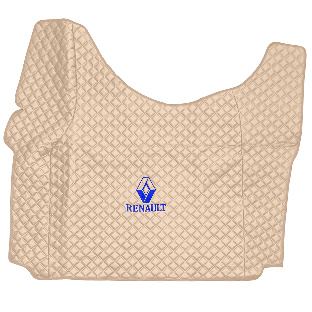 Ковры RENAULT T (автомат) (экокожа, бежевый, бежевый кант, синяя вышивка)