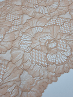 Кружево эластичное тёмно-бежевое/загар К718