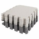 Коврик-пазл напольный 1,2х1,2 м, 16 шт., 30х30 см, толщина 1 см, серый, светло-серый, ЮНЛАНДИЯ, 664811