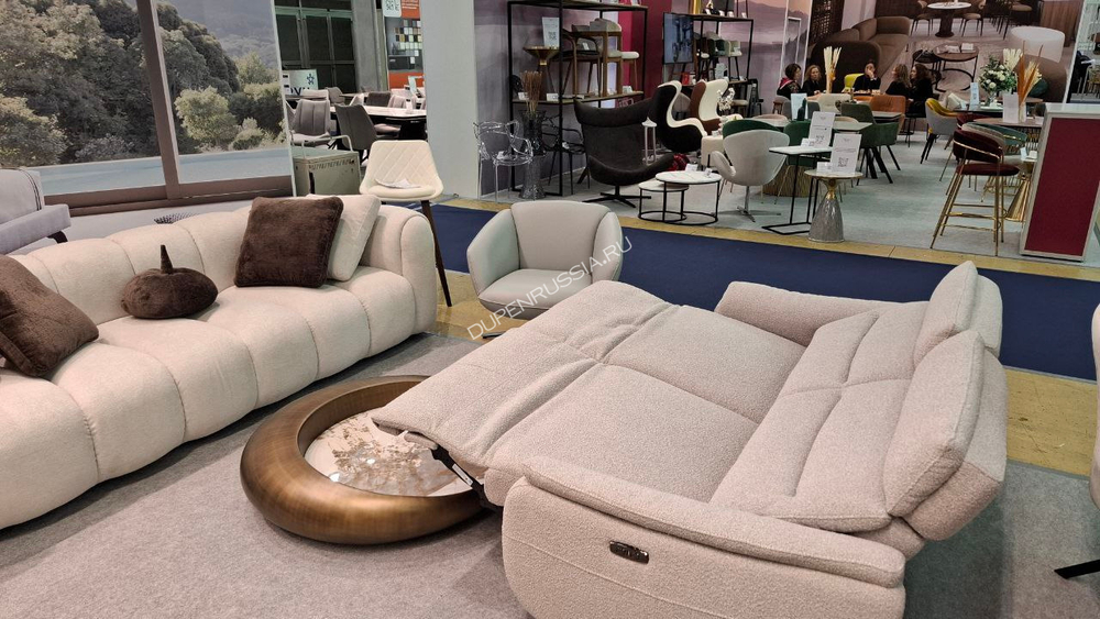 Диван-реклайнер Cheretto (3-х местный) серый