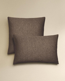 ZARA HOME ХЛОПКОВАЯ НАВОЛОЧКА, КОРИЧНЕВЫЙ