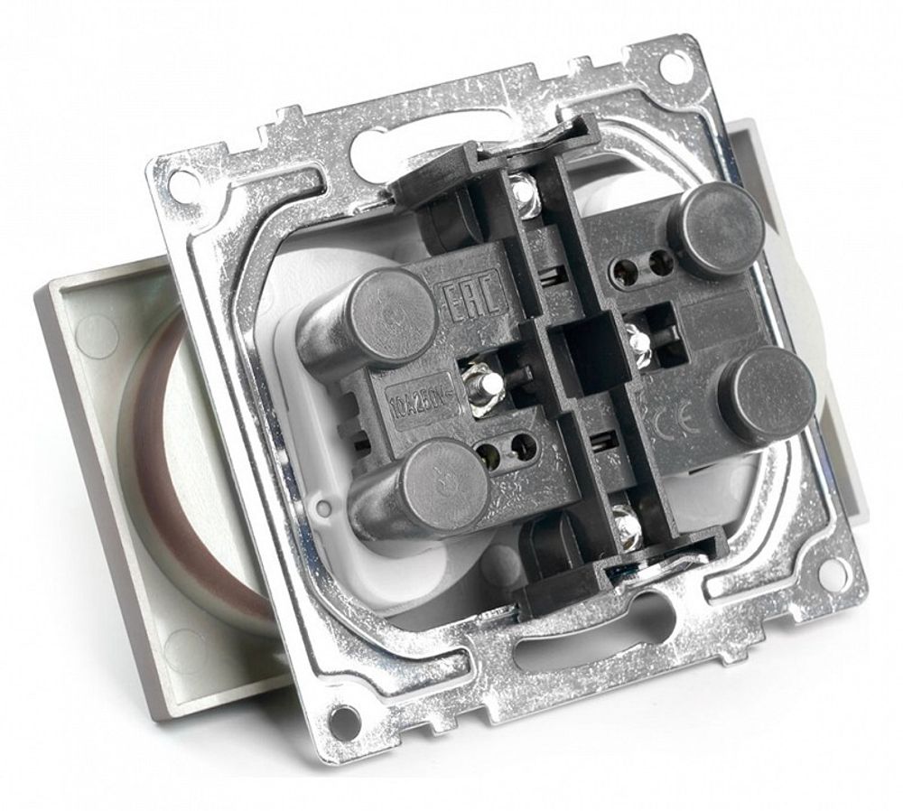 Розетка двойная без заземления и со шторкой, без рамки Stekker Катрин 49026