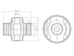 Сайлентблок задний переднего нижнего рычага UNIO RMP-20284