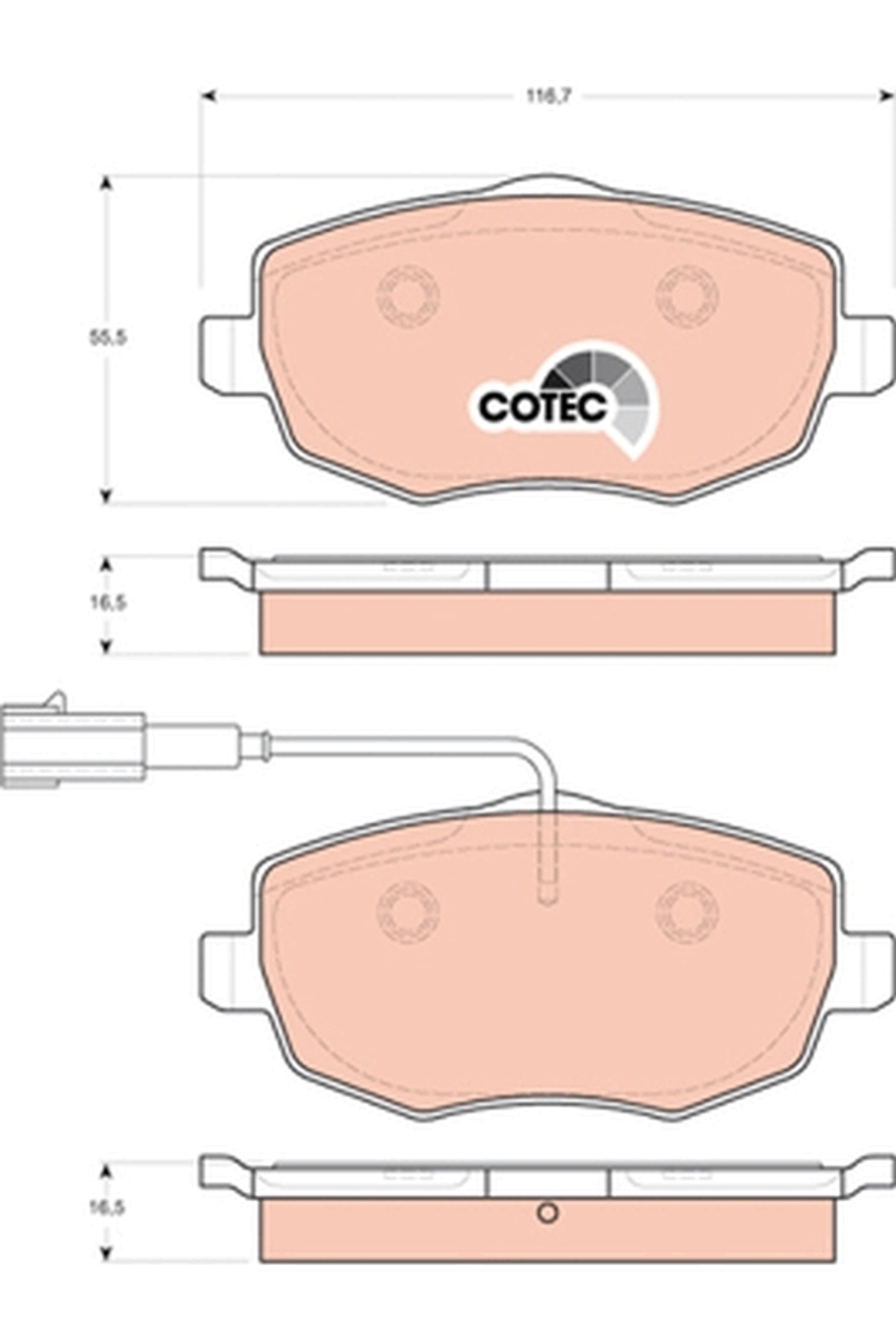 TRW - GDB1706-TRW - Brake Pad Set, disc brake