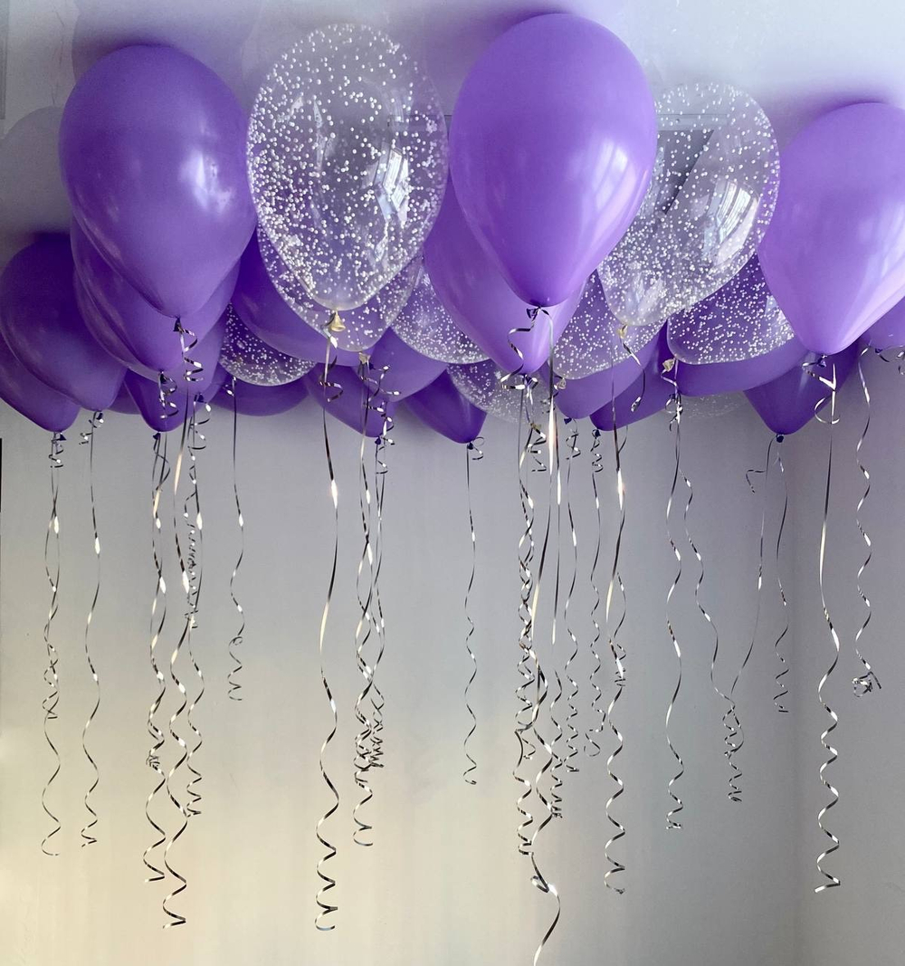 Сиреневые воздушные шары под потолок №2068