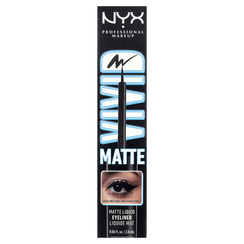 NYX Professional Makeup, Матовая жидкая подводка для глаз, 01 черная, 2 мл (0,06 жидк. Унции)