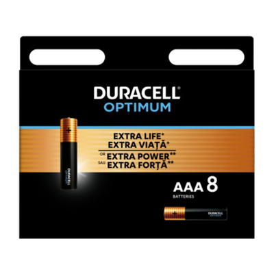 DURACELL Optimum AAA BL8 батарейка щелочная