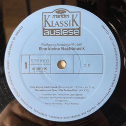 Винтажная виниловая пластинка LP W. A. Mozart Моцарт Eine Kleine Nachtmusik Serenaden Und Ouverturen (Германия 1977)