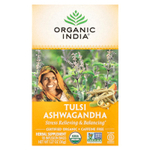 Organic India, чай с тулси и ашвагандой, без кофеина, 18 пакетиков для заваривания, 36 г (1,27 унции)