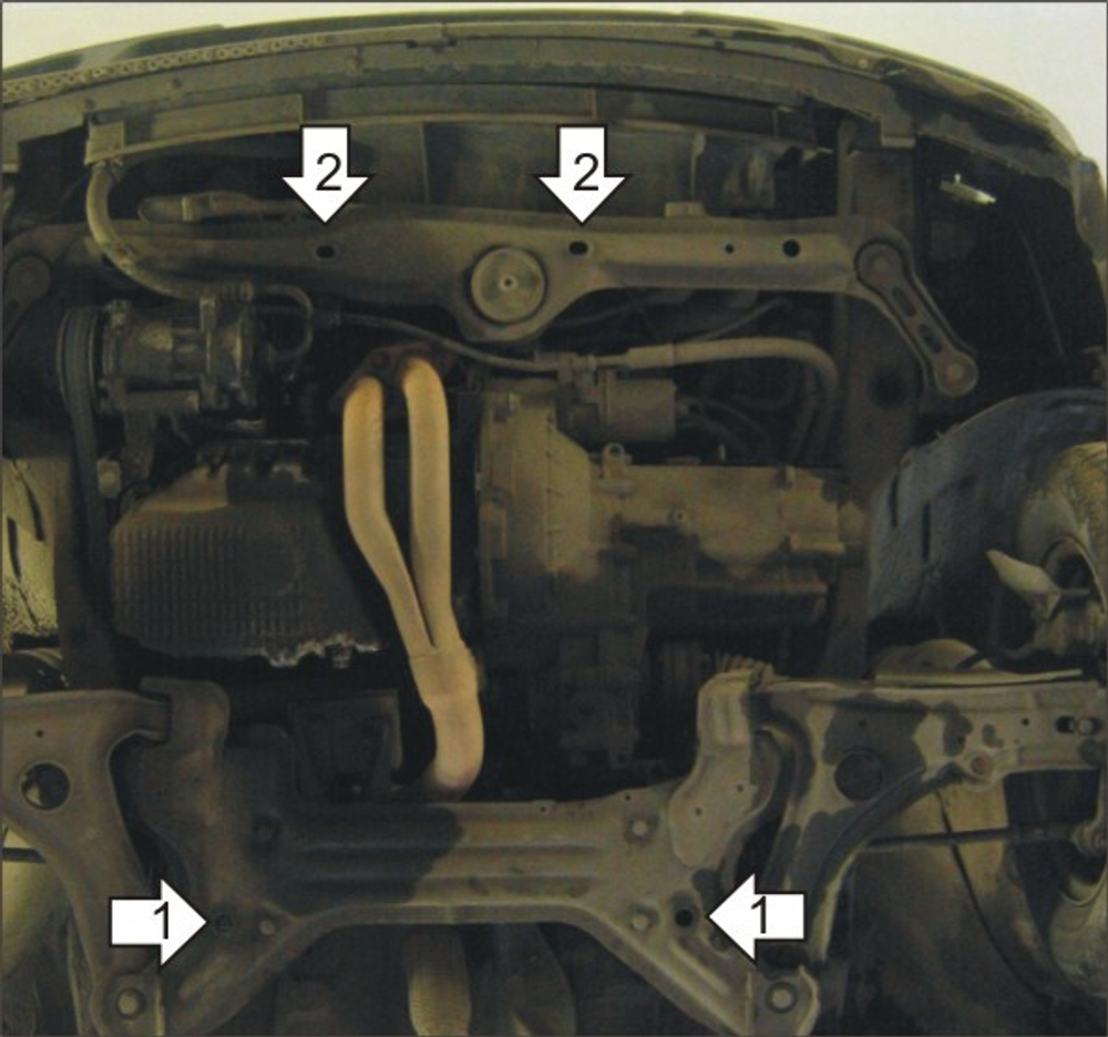 Защита картера Двигателя, КПП. 2 мм, Сталь. для Volkswagen Golf III 1991-1997 MOTODOR.02727
