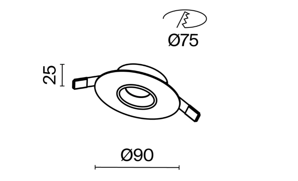 Светильник LDL-035W потолочный встраиваемый, белый