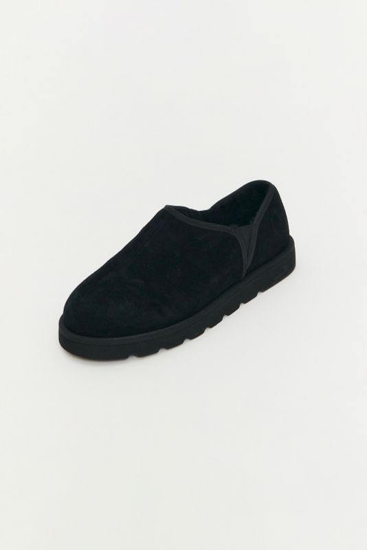 Полуботинки замшевые с мехом, черный