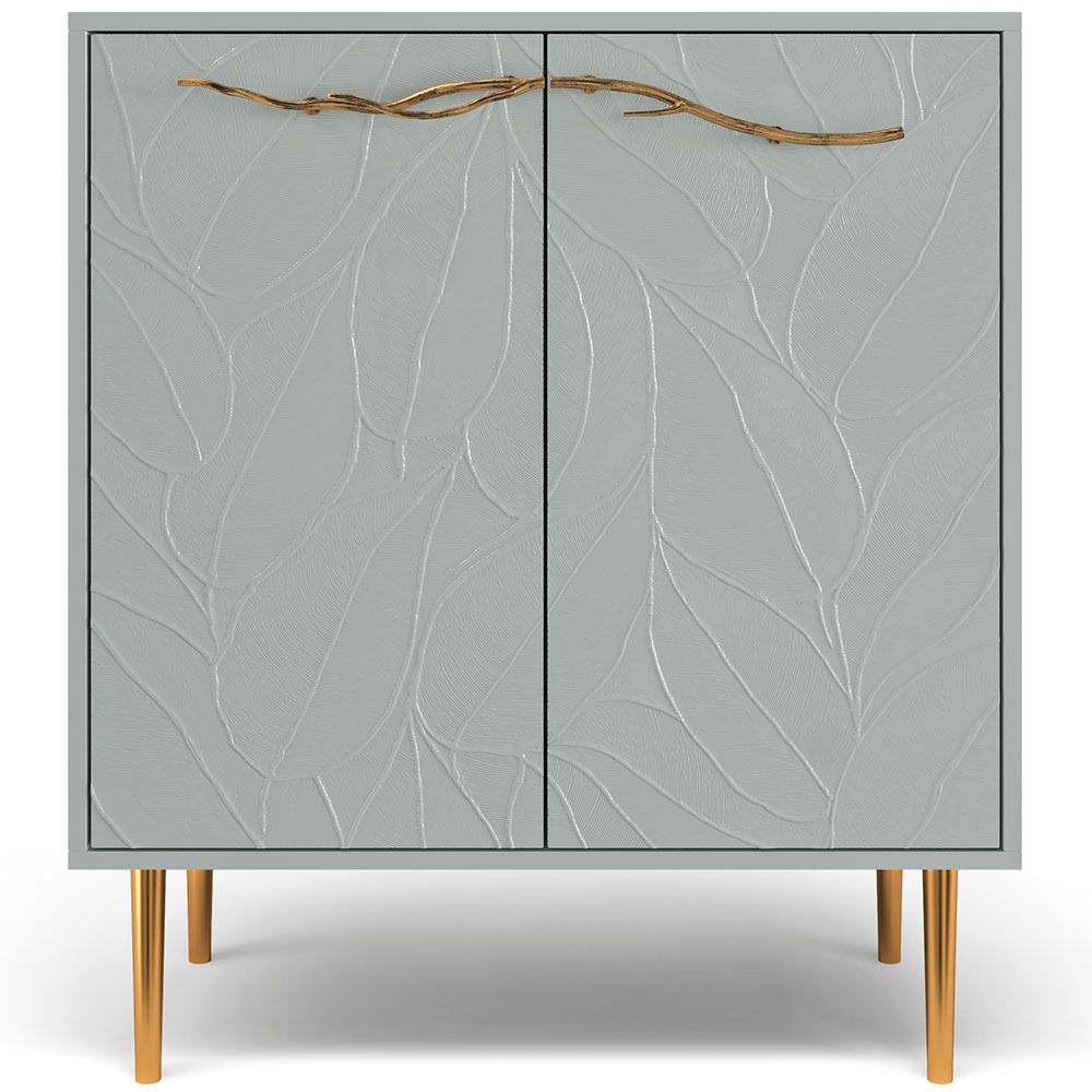 Комод Арт Колор leaves Стайл Голд с 2 полками Серый дым