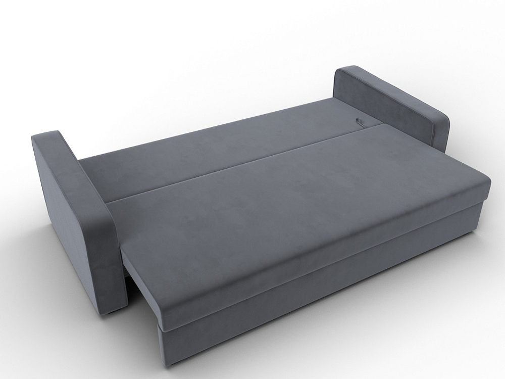 Диван прямой Лига-009 ВЕЛЮР Серый