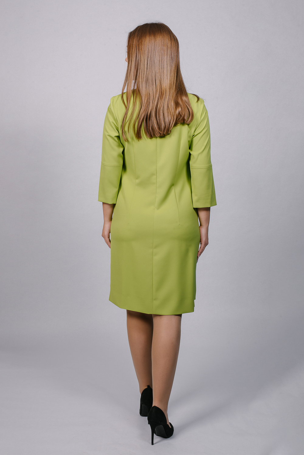 Платье прямое 1390Аа, оливковый #184Ола051390Аа