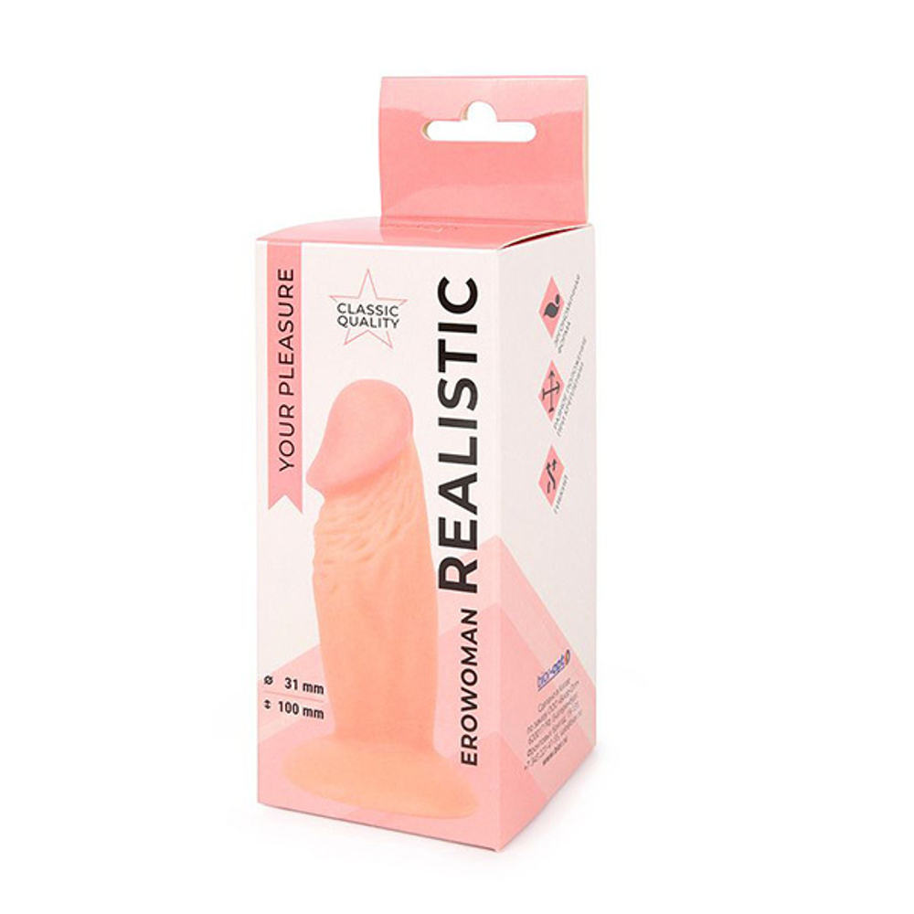 Реалистичный анальный фаллоимитатор 10см на присоске Bior Toys Erowoman ER-30060