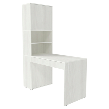 Стол письменный со стеллажом КарИВи 1330 Белое Дерево Белое Дерево