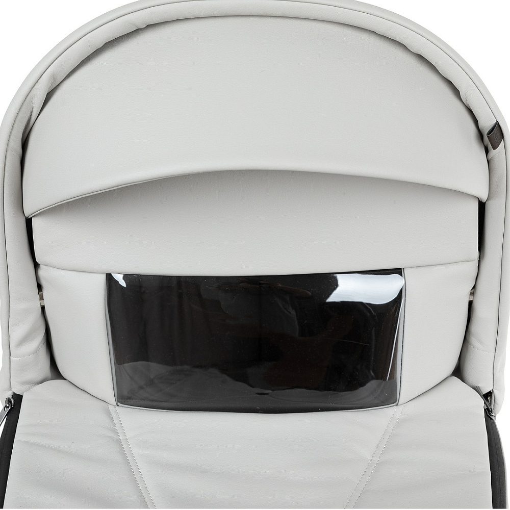 Детская коляска Roan Bass Next Кожа 2.0 2 в 1 BNL/70/2 Island Stone /Black/ руч.Коричневый