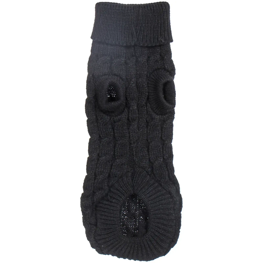 Кофта - свитер для мелких пород собак и кошек «BRO Style», косички, цвет черный, р S