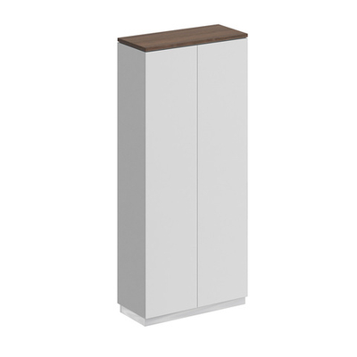 Шкаф 90 для документов закрытый дуб гладстоун (столешница, фасад, топ)/ белый премиум (корпус)