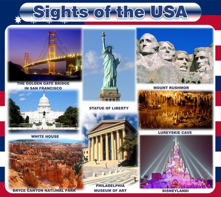 Стенд "Достопримечательности США"