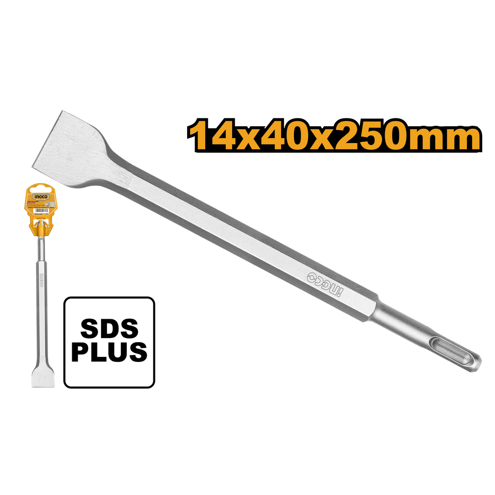 Зубило плоское SDS Plus 14x250x40 мм