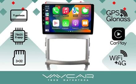 Магнитола для Hyundai ix55 2009-2013 - Vaycar VA23-0437 на Android 13, 8-ядер, 4G SIM-слот