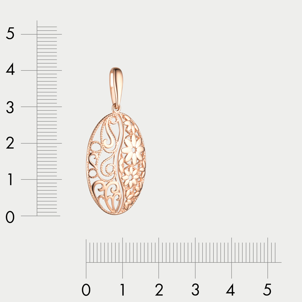 Подвеска женская из розового золота 585 пробы без вставок (арт. 50323)