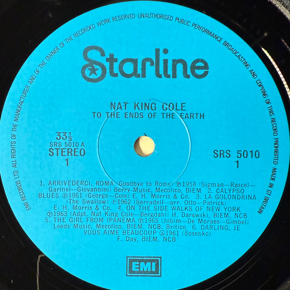 Nat King Cole ‎– To The Ends Of The Earth (Англия)