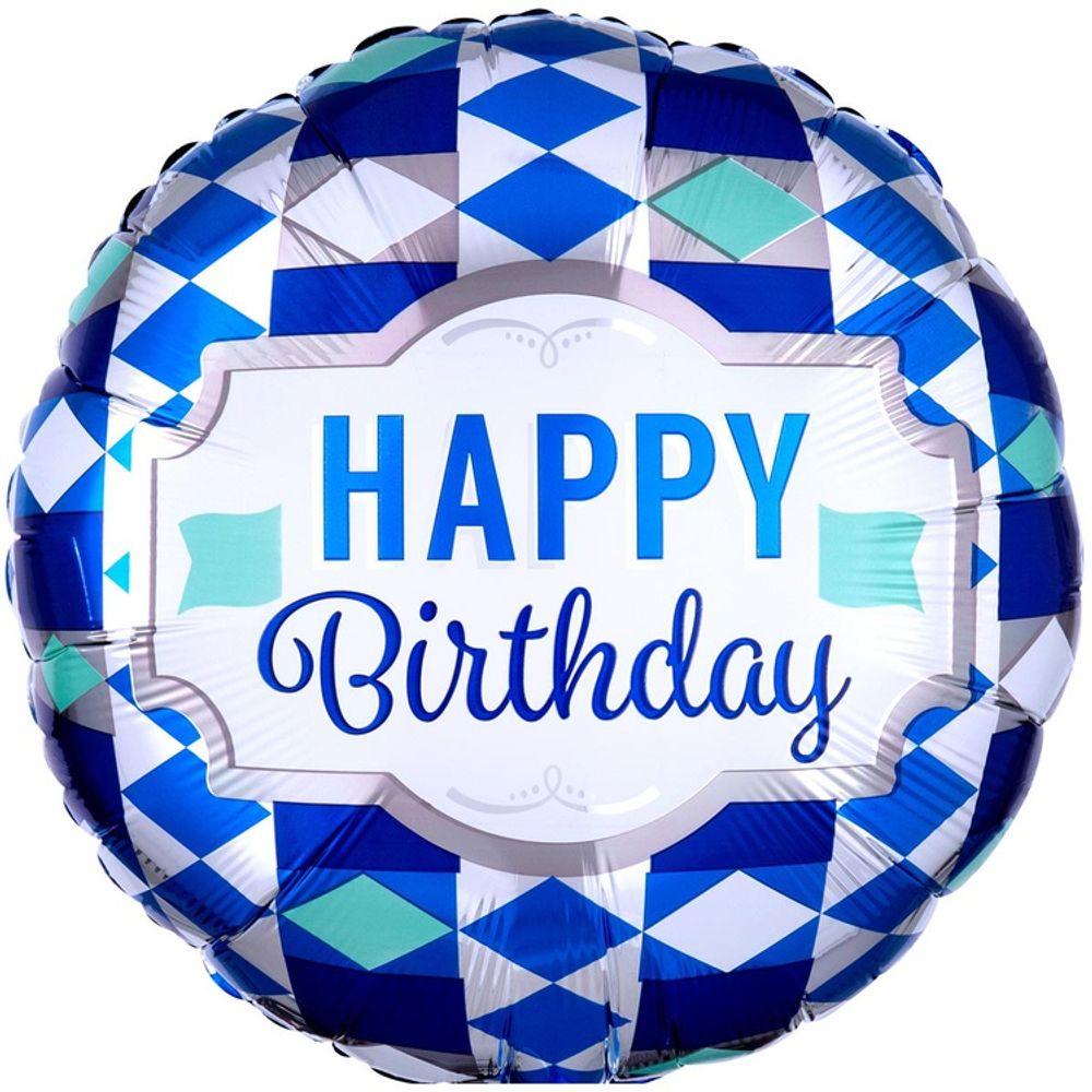 Шар круг Happy Birthday