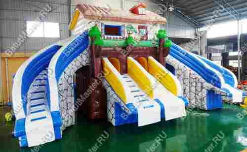 Надувной наземный аквапарк для двух бассейнов «Пляжный домик» 12*10*5 м