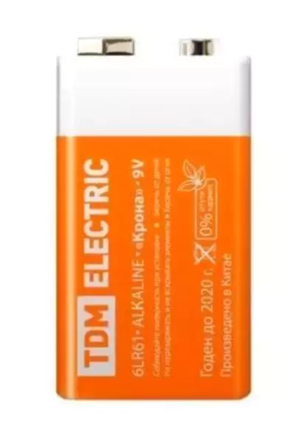 Батарейка 9V, тип "Крона" (6LR61, BP-1) TDM Alkaline